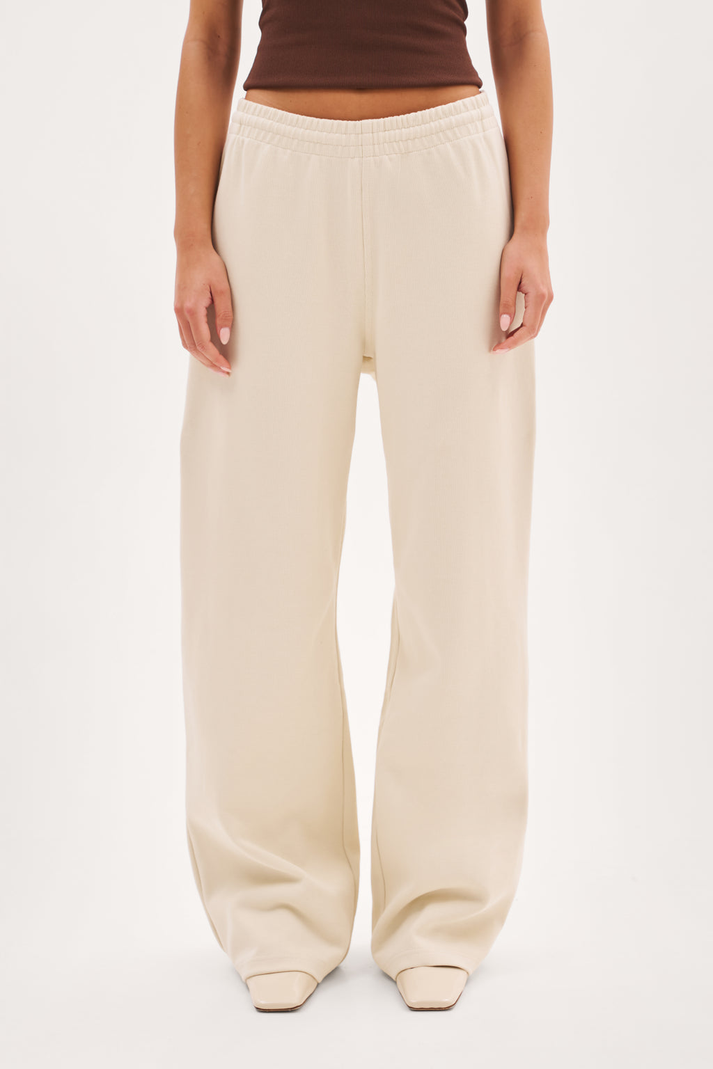 Reworked Daily Errands Wide Leg Joggers - Vintage White