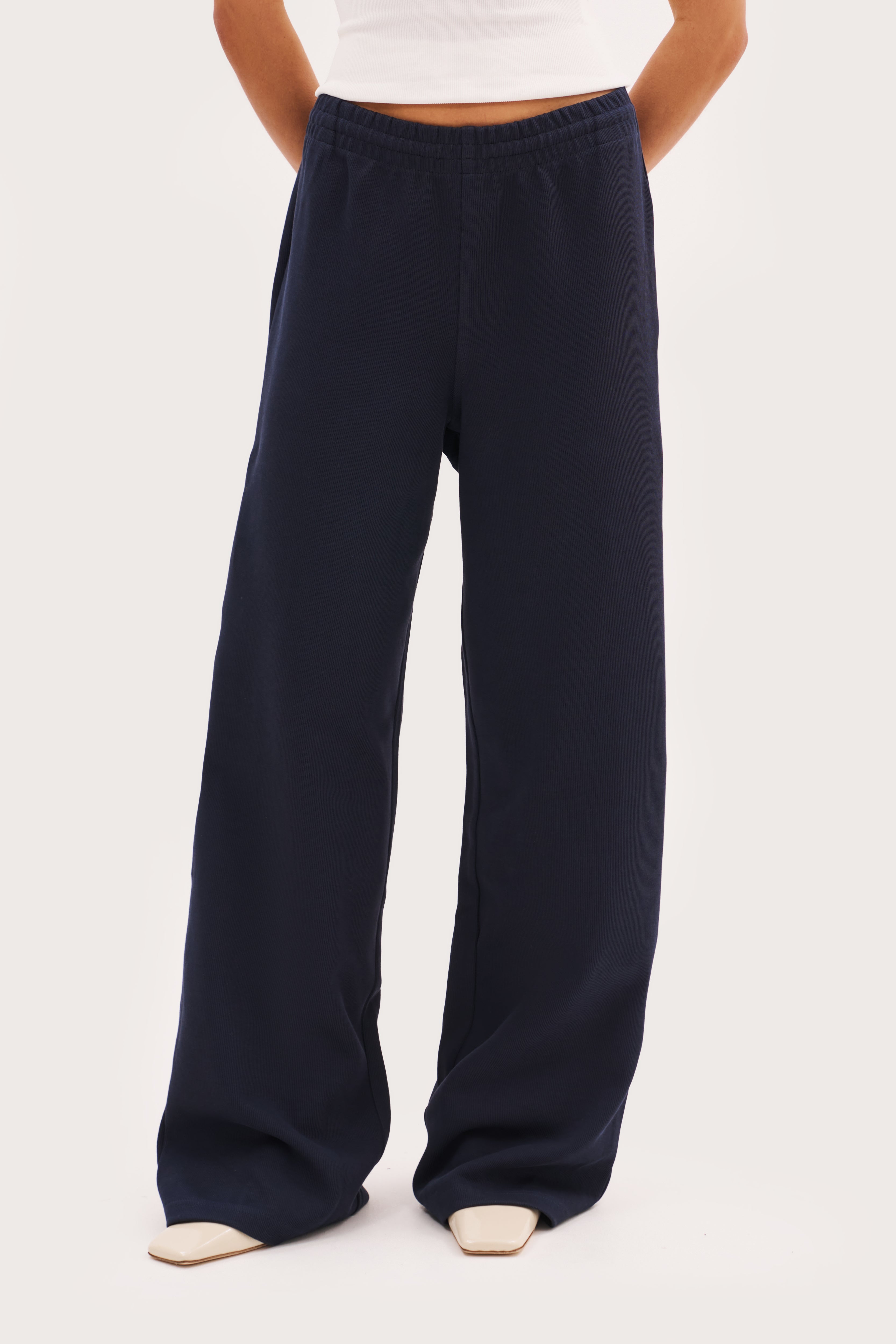 Reworked Daily Errands Wide Leg Joggers - Navy