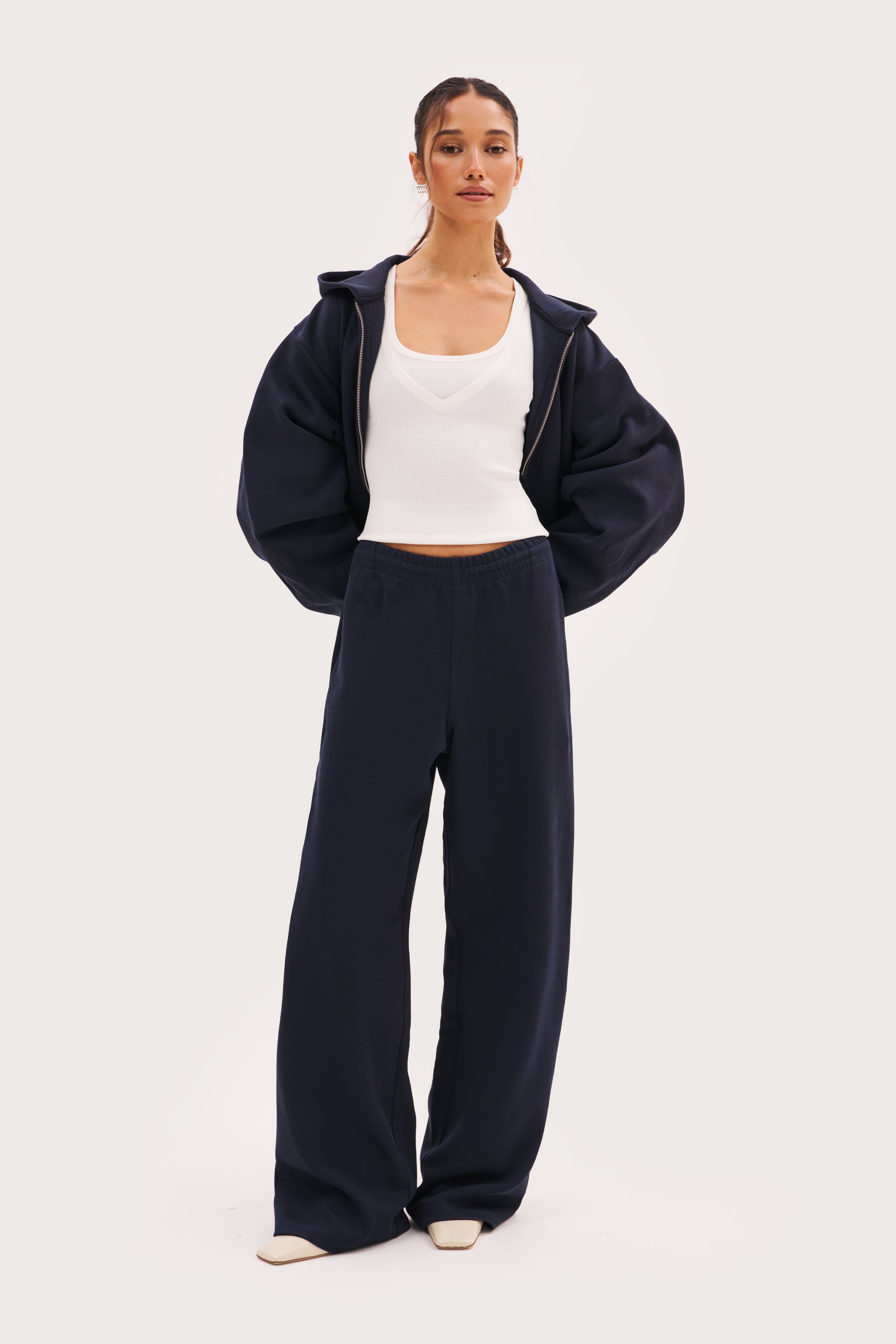 Reworked Daily Errands Wide Leg Joggers - Navy