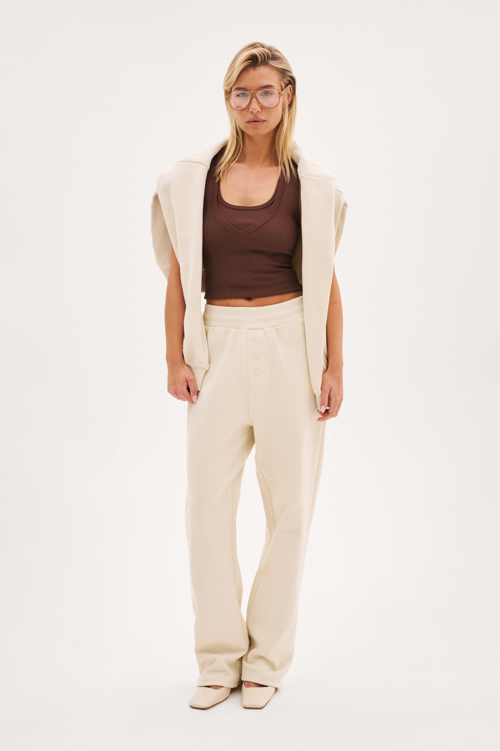 Reworked Daily Errands Straight Leg Joggers - Vintage White