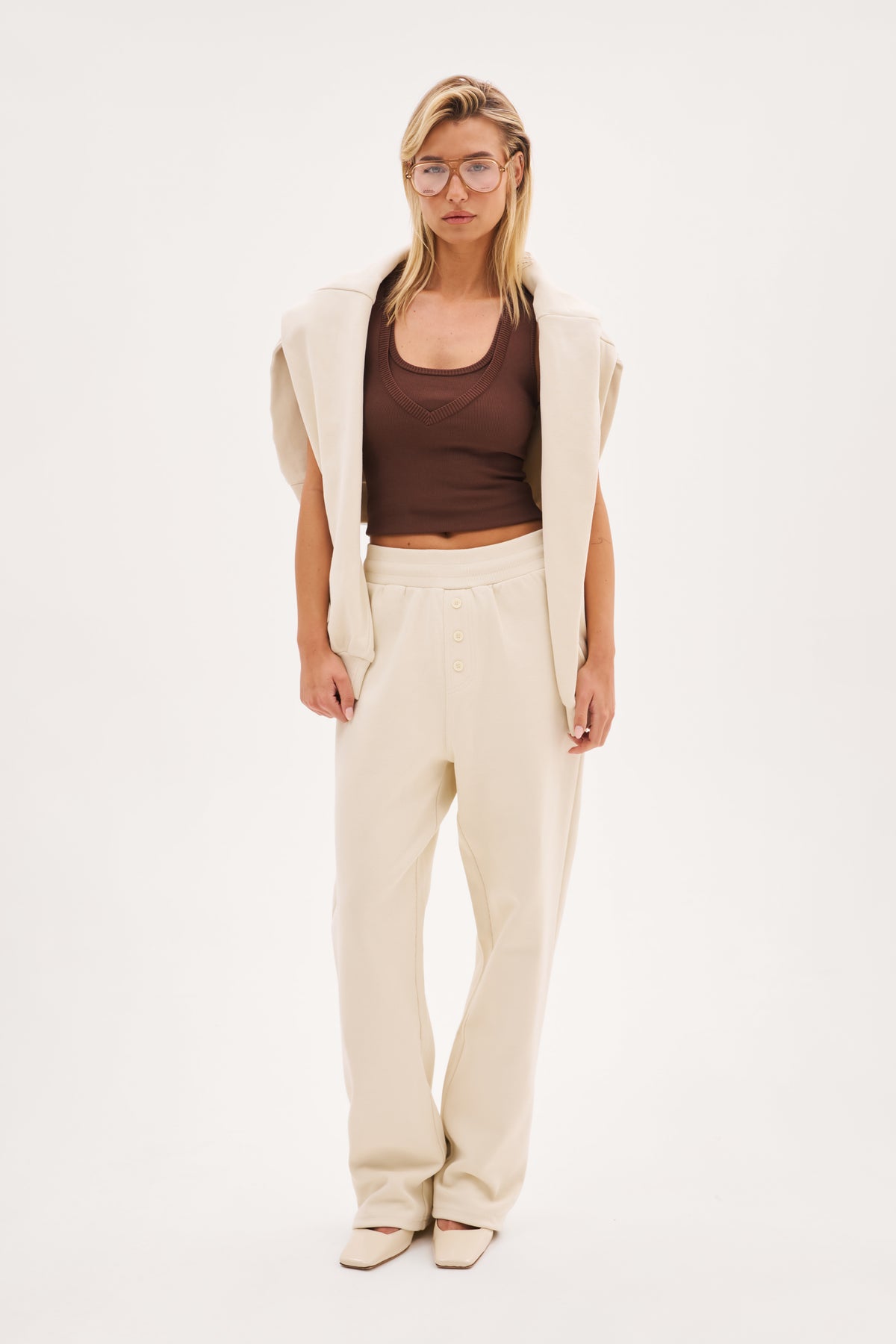 Reworked Daily Errands Straight Leg Joggers - Vintage White