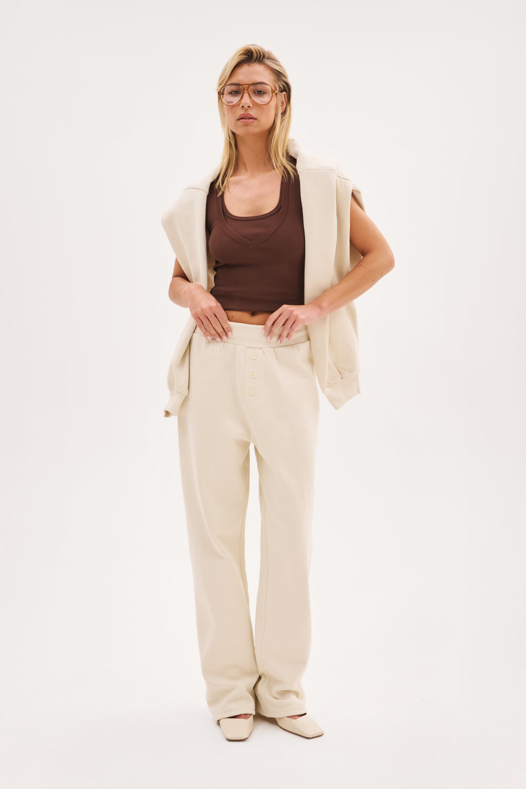 Reworked Daily Errands Straight Leg Joggers - Vintage White