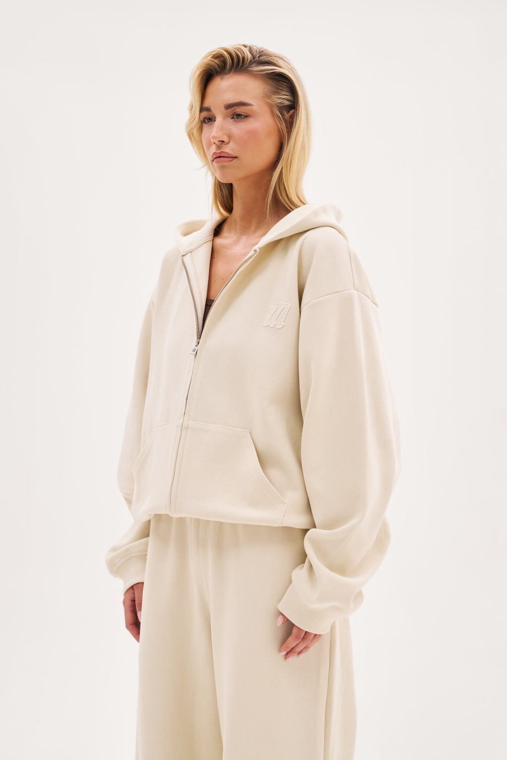 Reworked Daily Errands Mid Length Hoodie - Vintage White