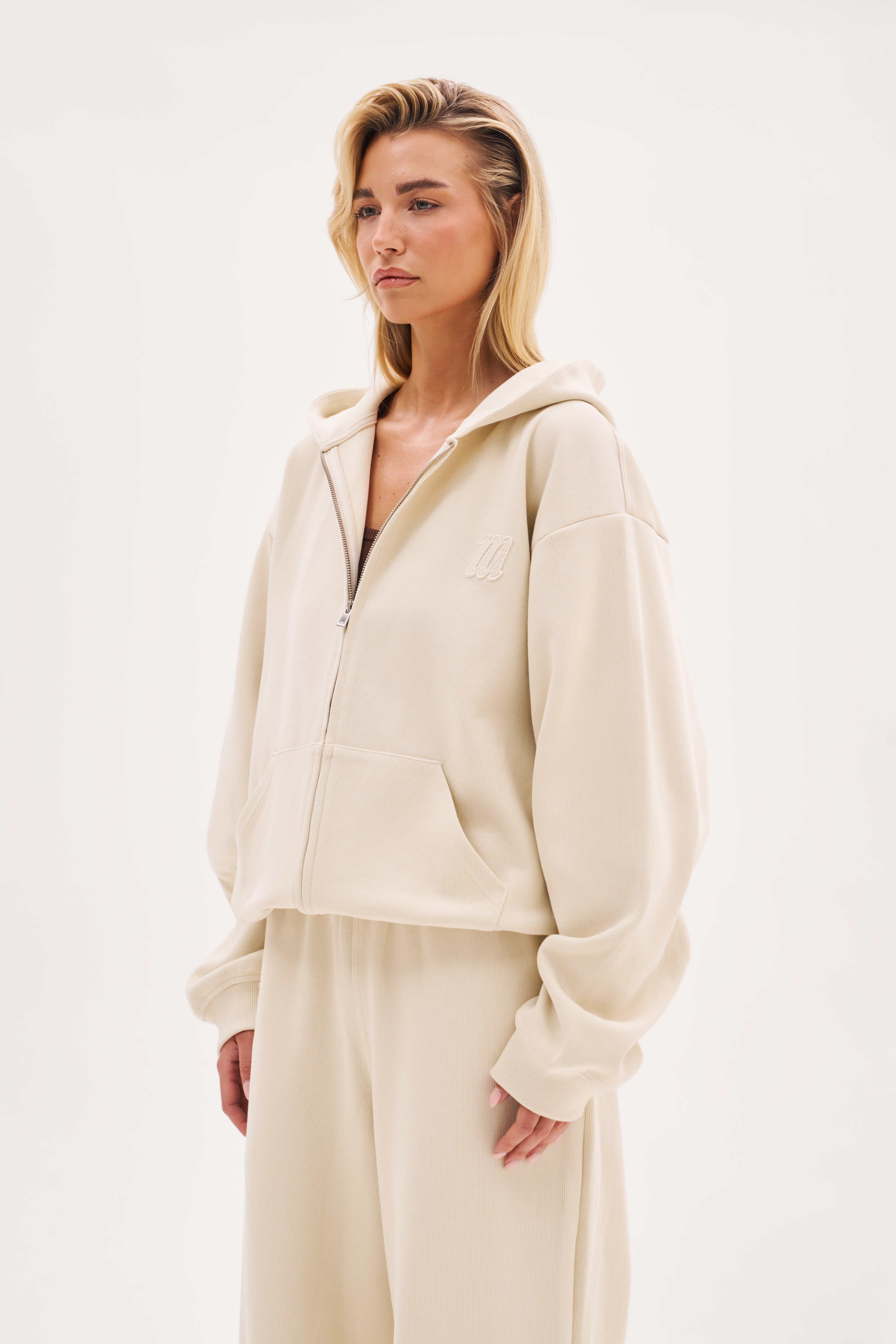 Reworked Daily Errands Mid Length Hoodie - Vintage White