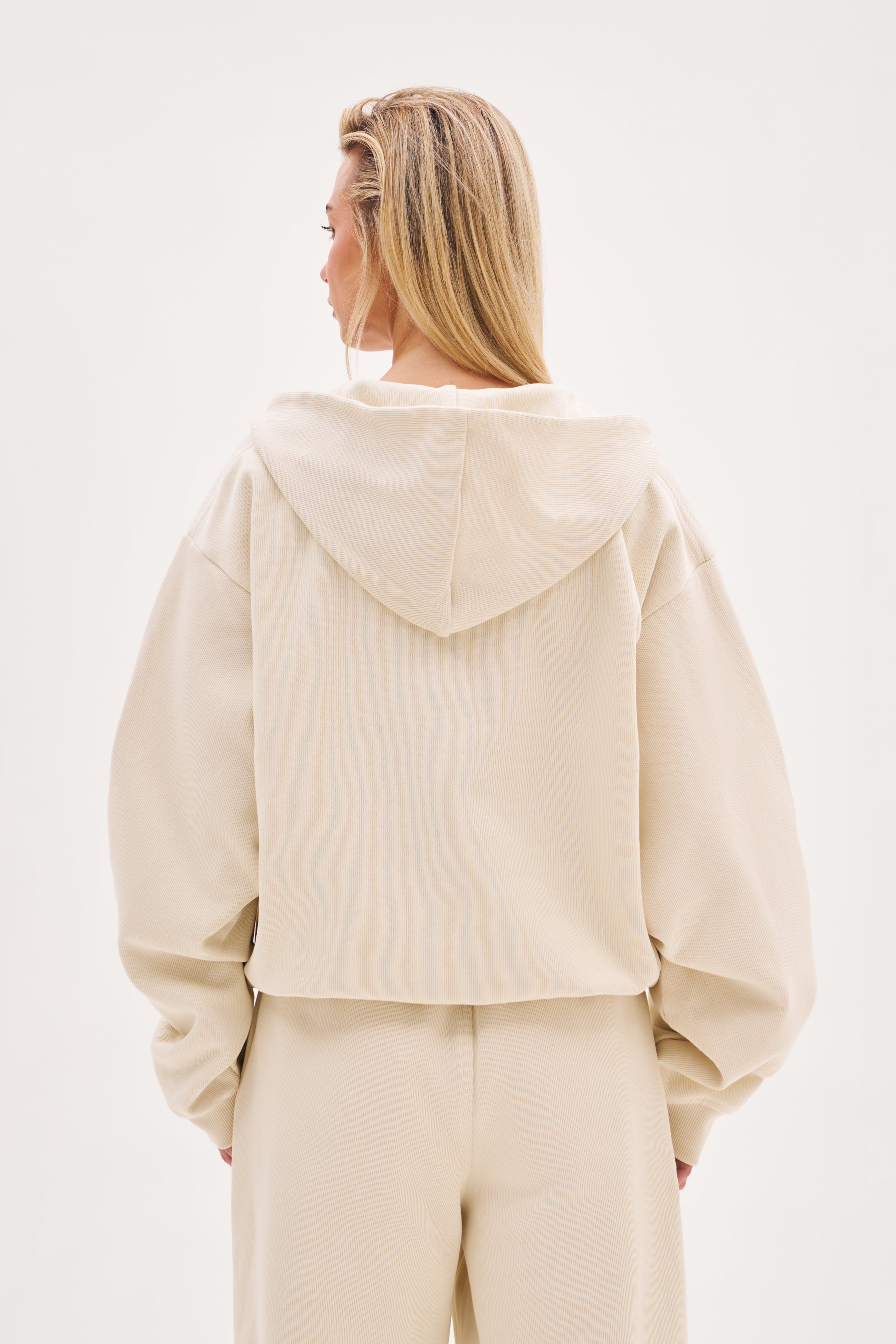 Reworked Daily Errands Mid Length Hoodie - Vintage White