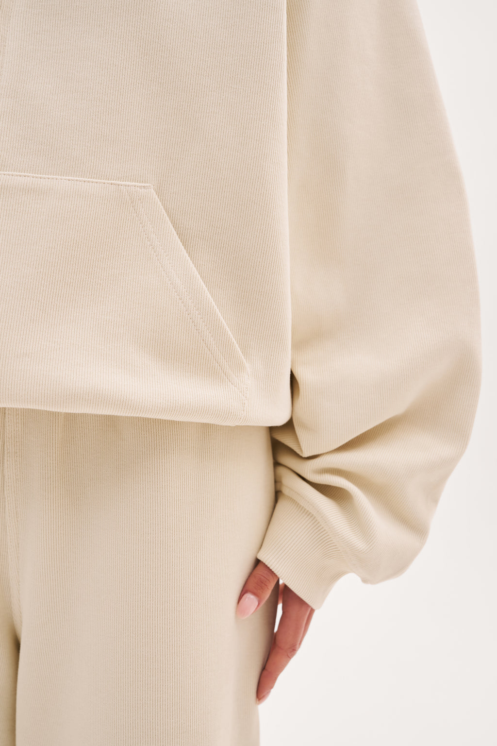 Reworked Daily Errands Mid Length Hoodie - Vintage White