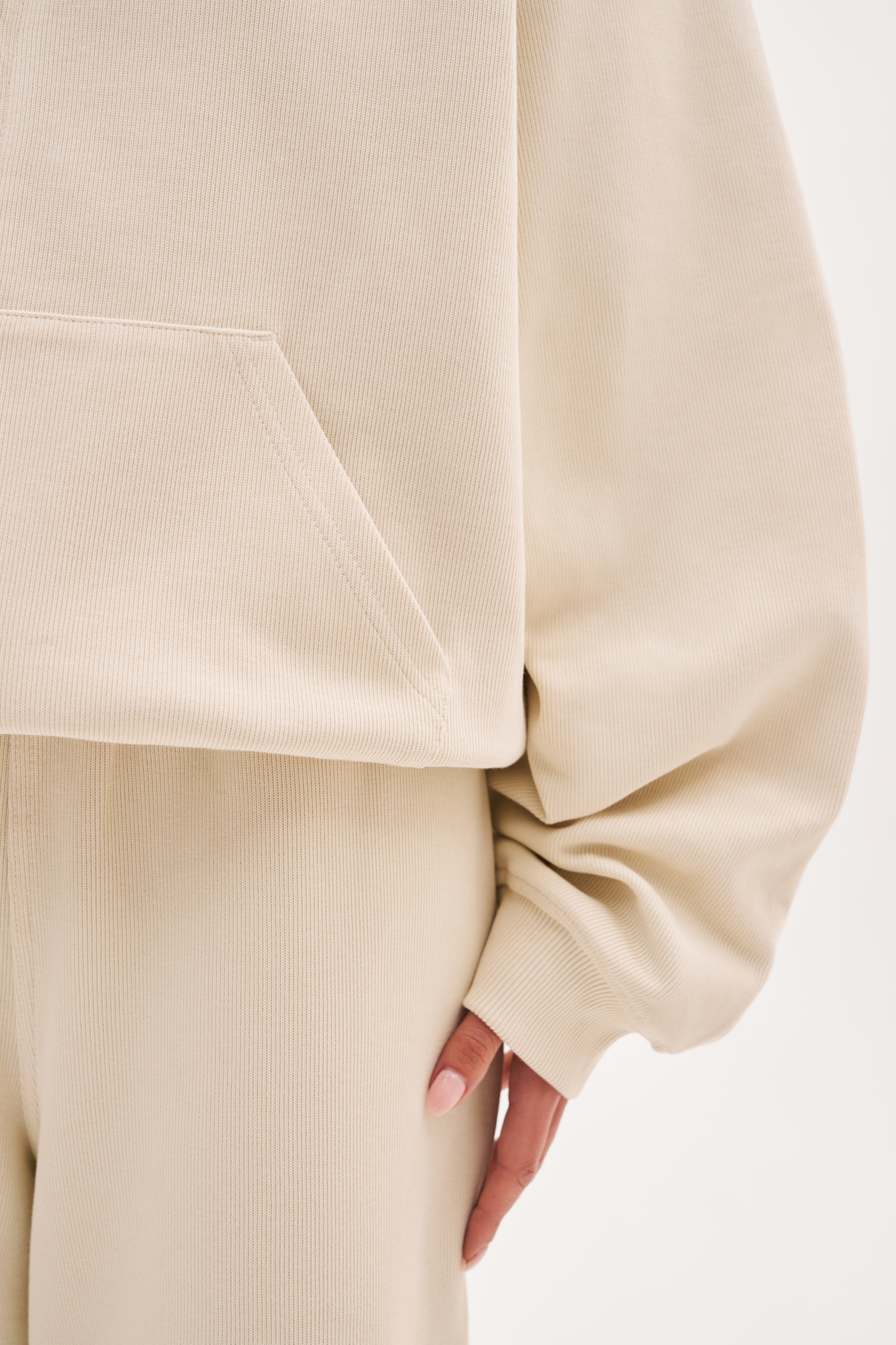 Reworked Daily Errands Mid Length Hoodie - Vintage White