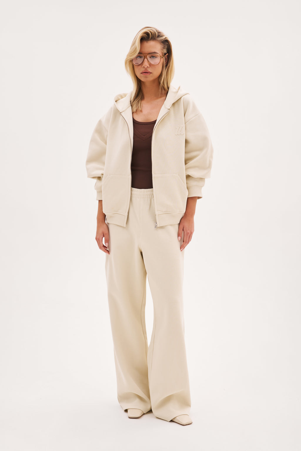 Reworked Daily Errands Mid Length Hoodie - Vintage White