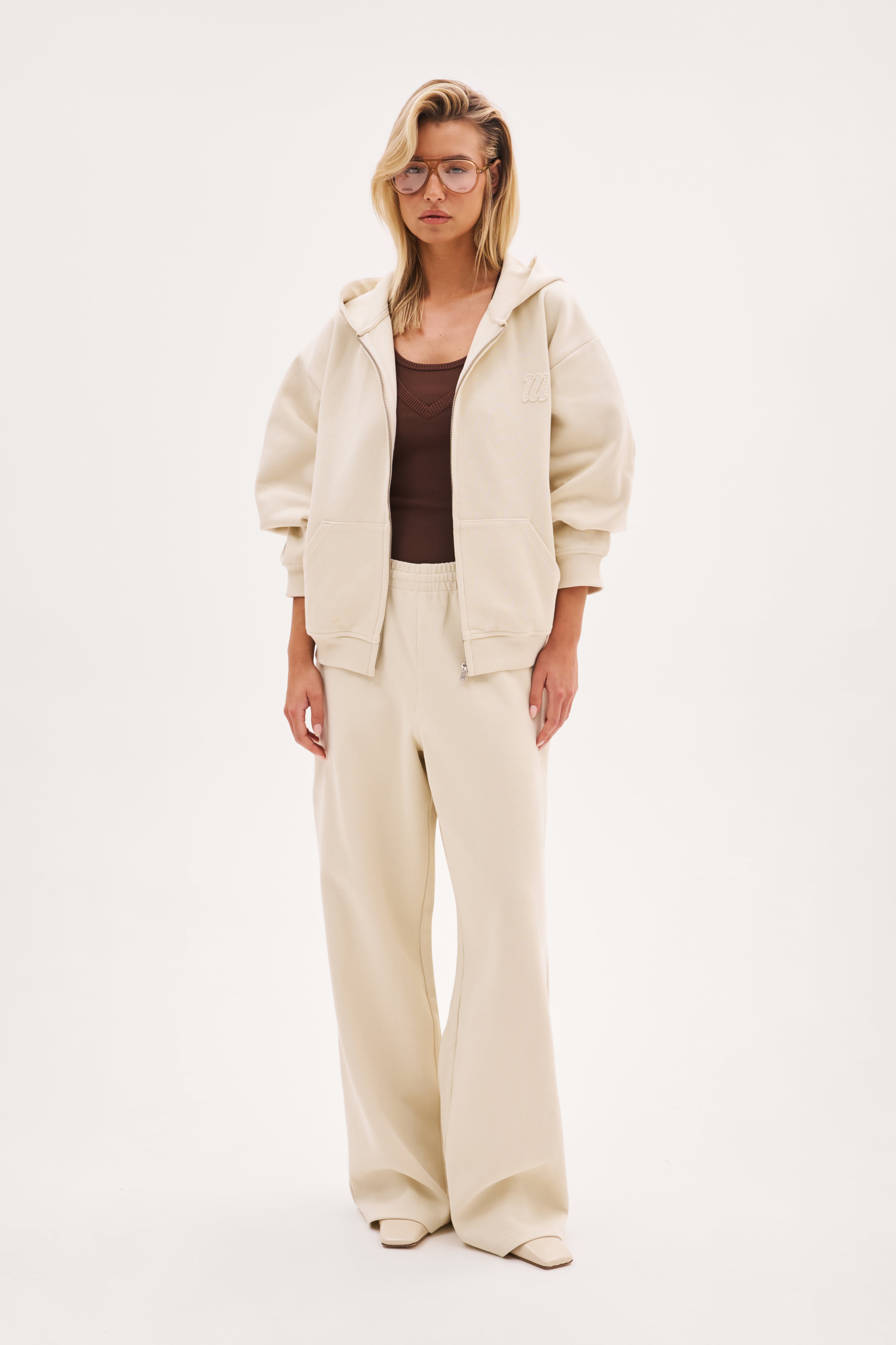 Reworked Daily Errands Mid Length Hoodie - Vintage White