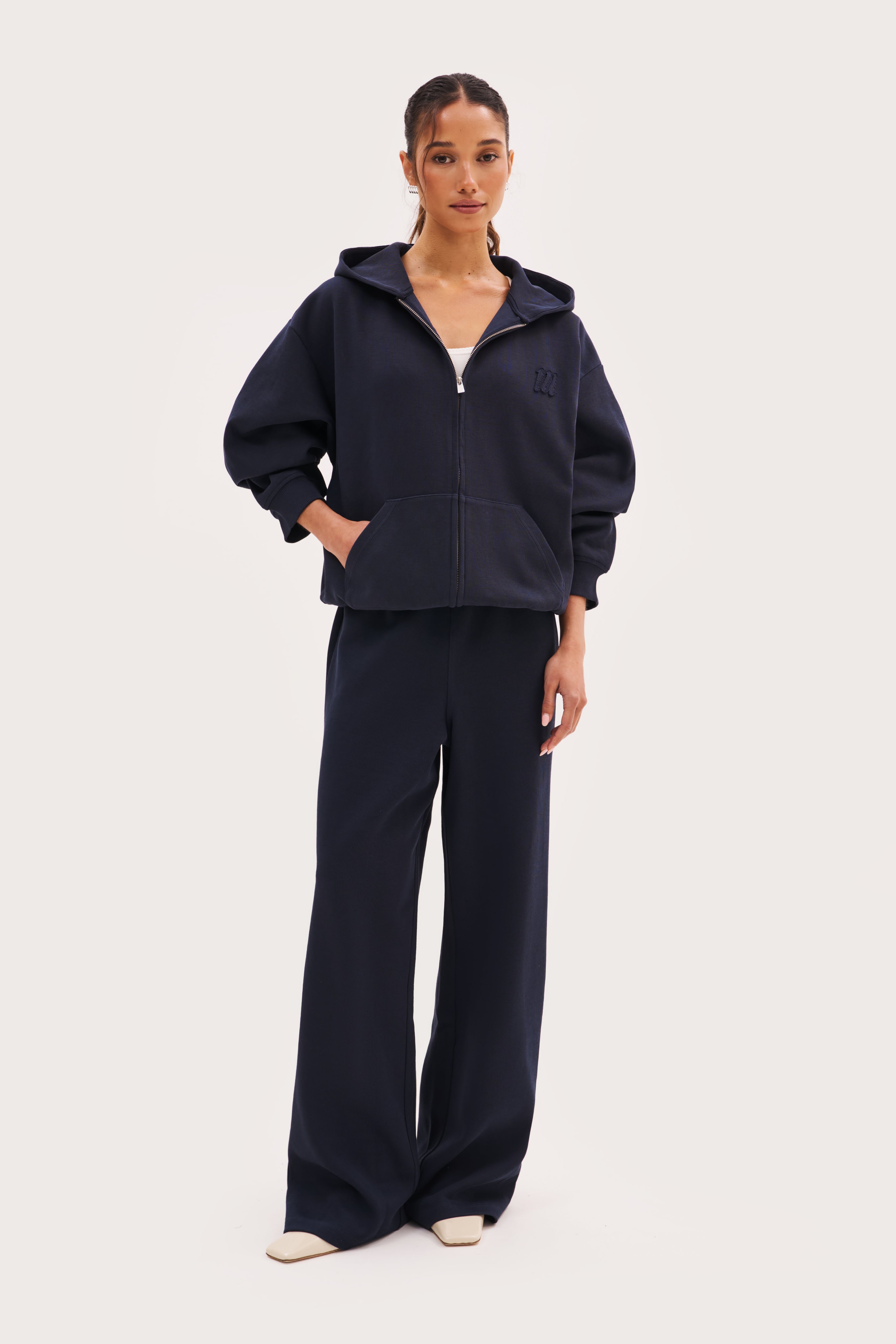 Reworked Daily Errands Mid Length Hoodie - Navy
