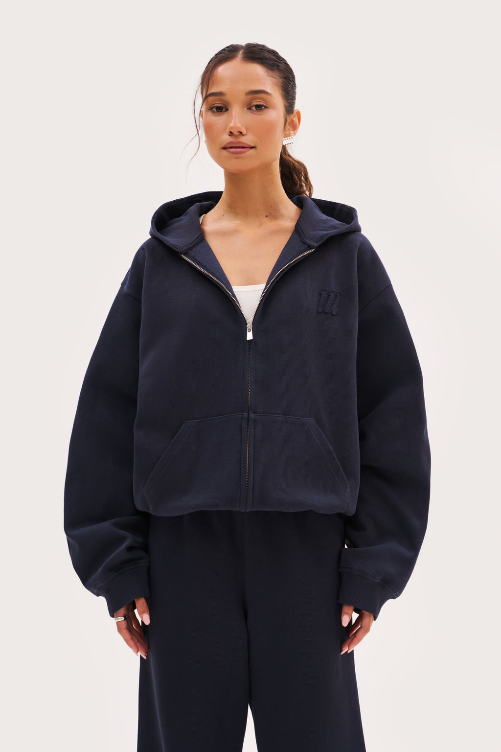 Reworked Daily Errands Mid Length Hoodie - Navy
