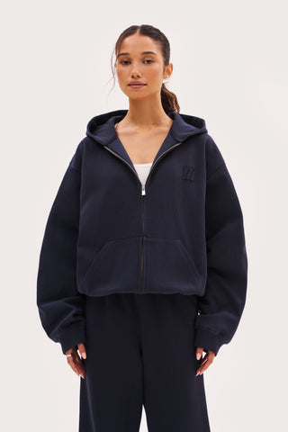 Reworked Daily Errands Mid Length Hoodie - Navy
