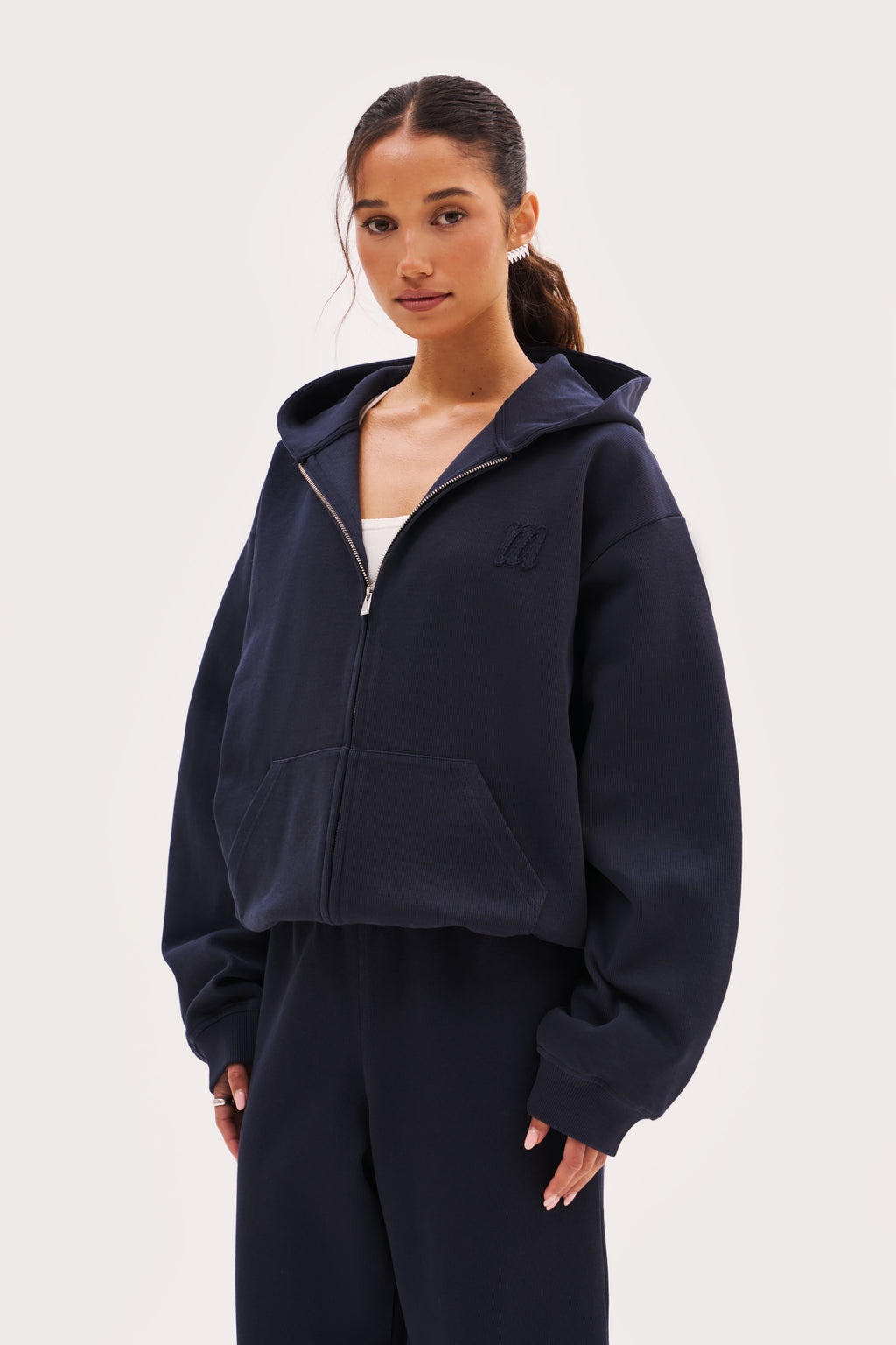 Reworked Daily Errands Mid Length Hoodie - Navy