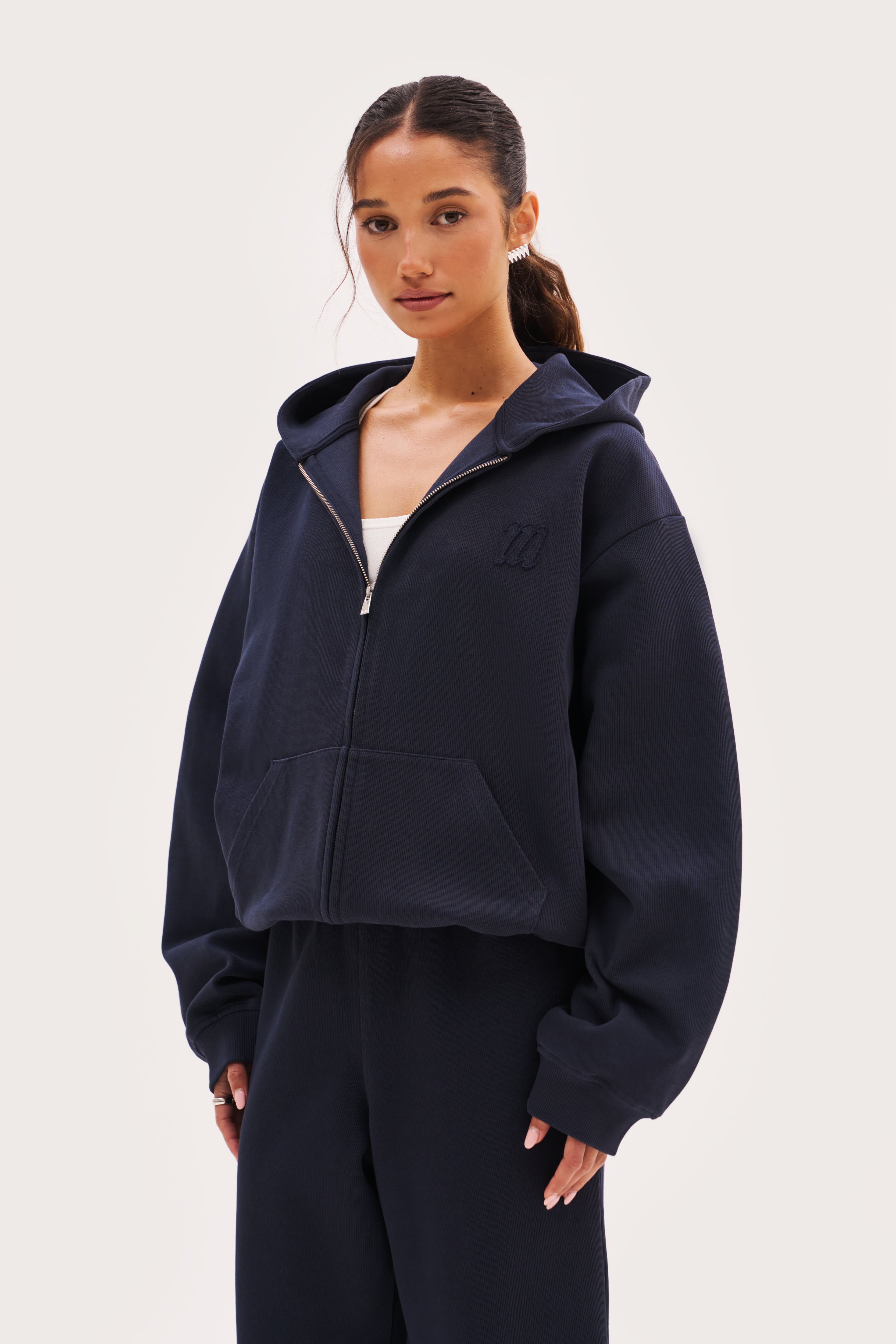 Reworked Daily Errands Mid Length Hoodie - Navy