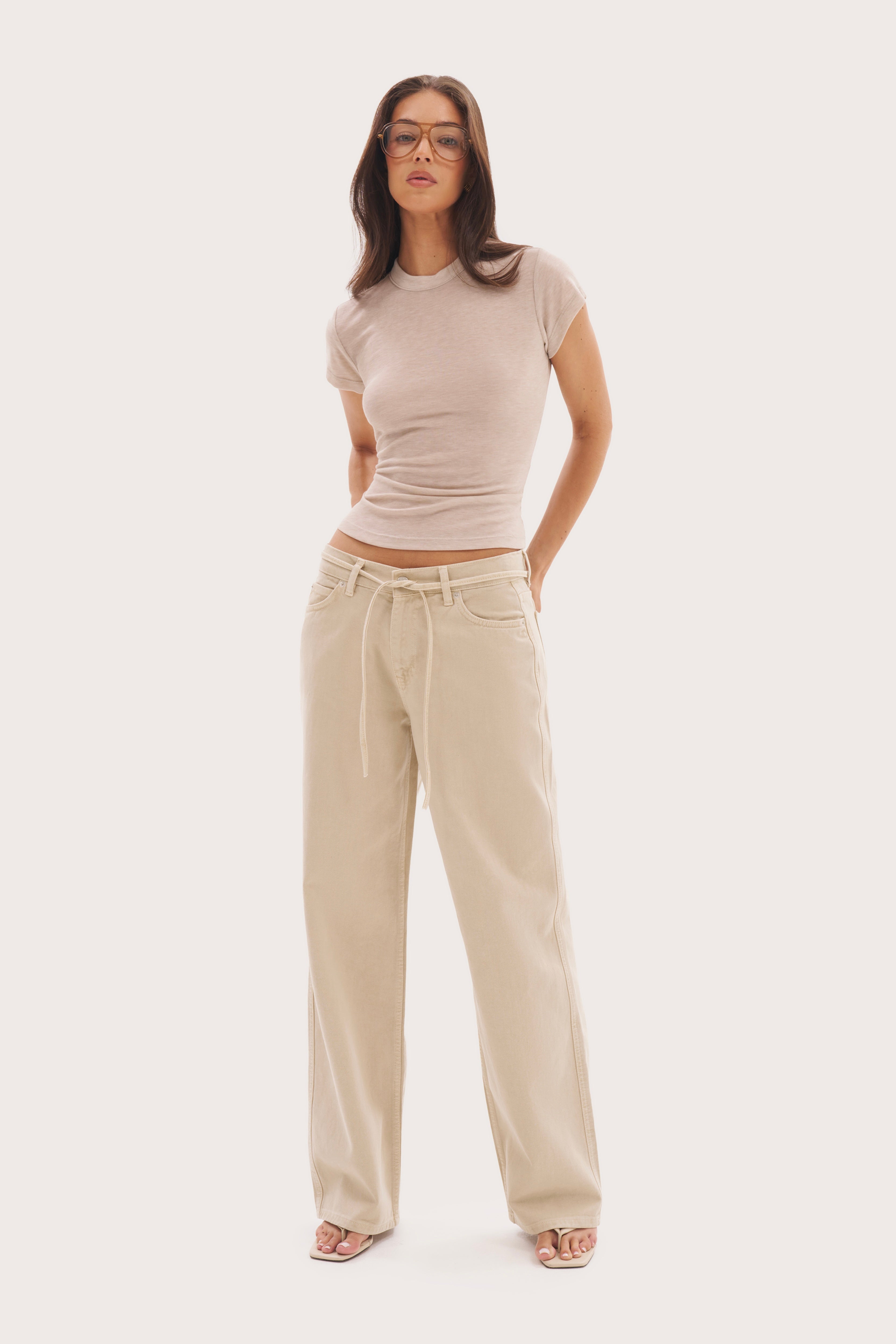 Minimal Sheer Tee - Taupe Marl