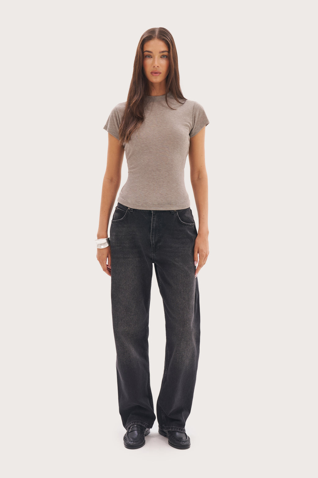 Minimal Sheer Tee - Grey Marl