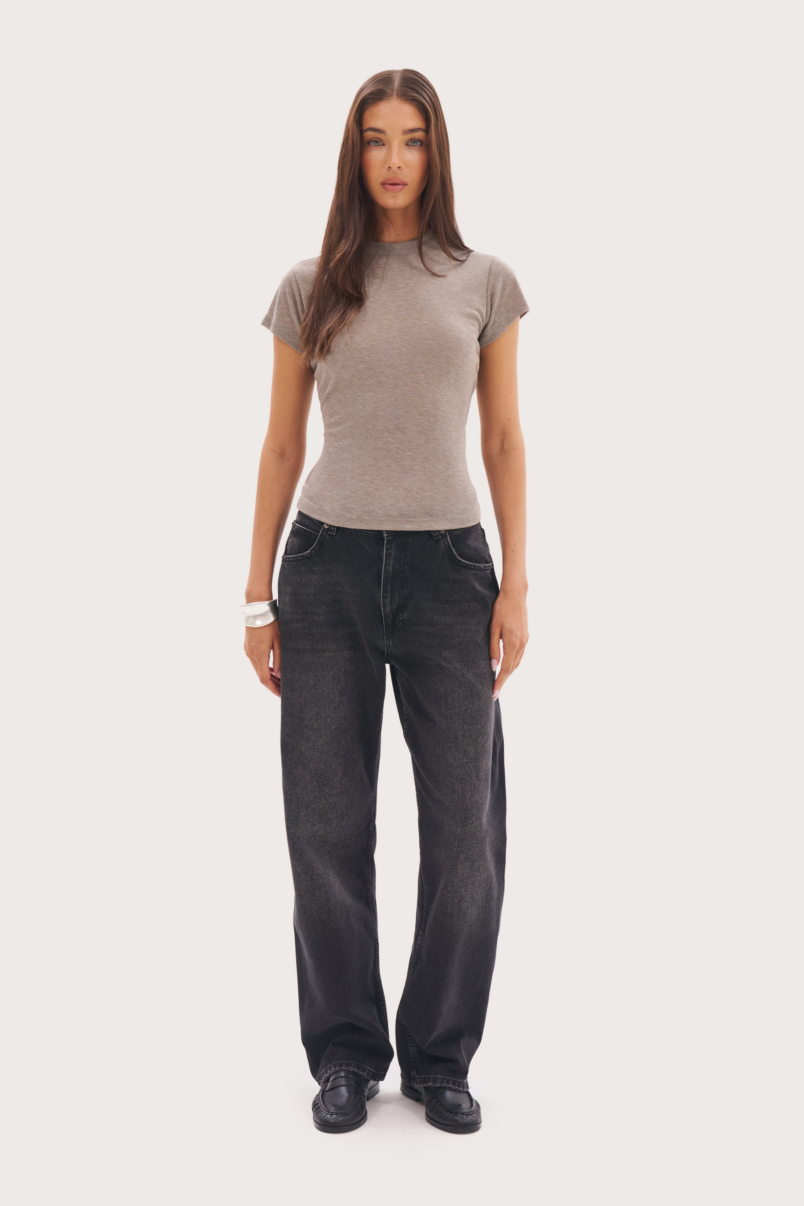 Minimal Sheer Tee - Grey Marl