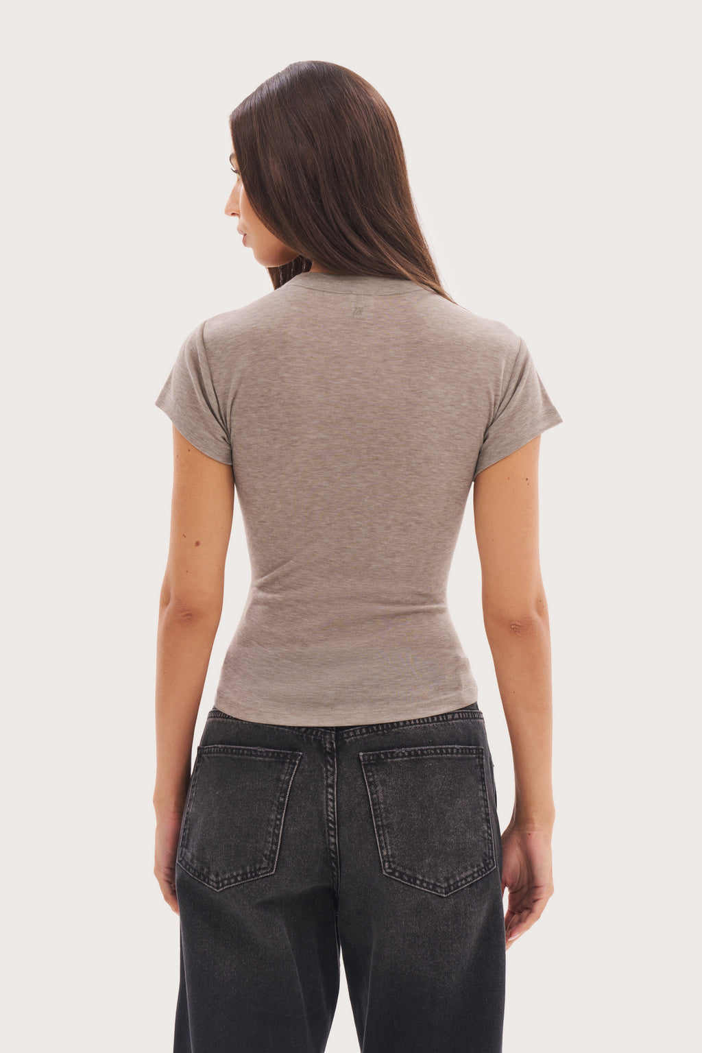 Minimal Sheer Tee - Grey Marl