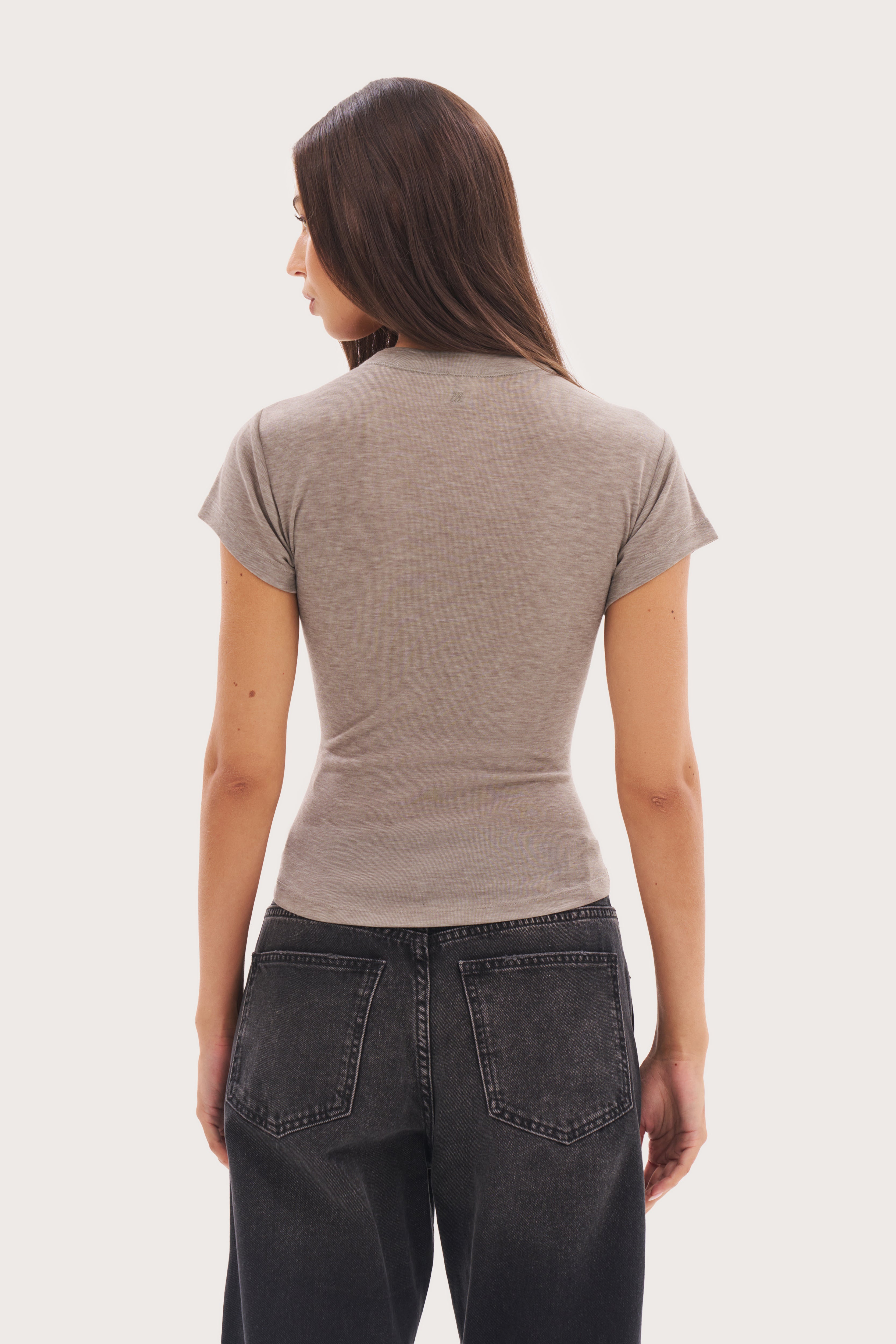Minimal Sheer Tee - Grey Marl