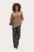 Alira Oversized Asymmetric Top - Taupe