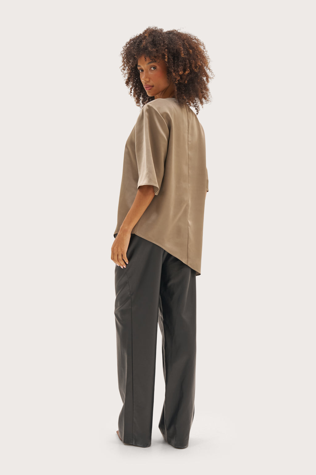 Alira Oversized Asymmetric Top - Taupe