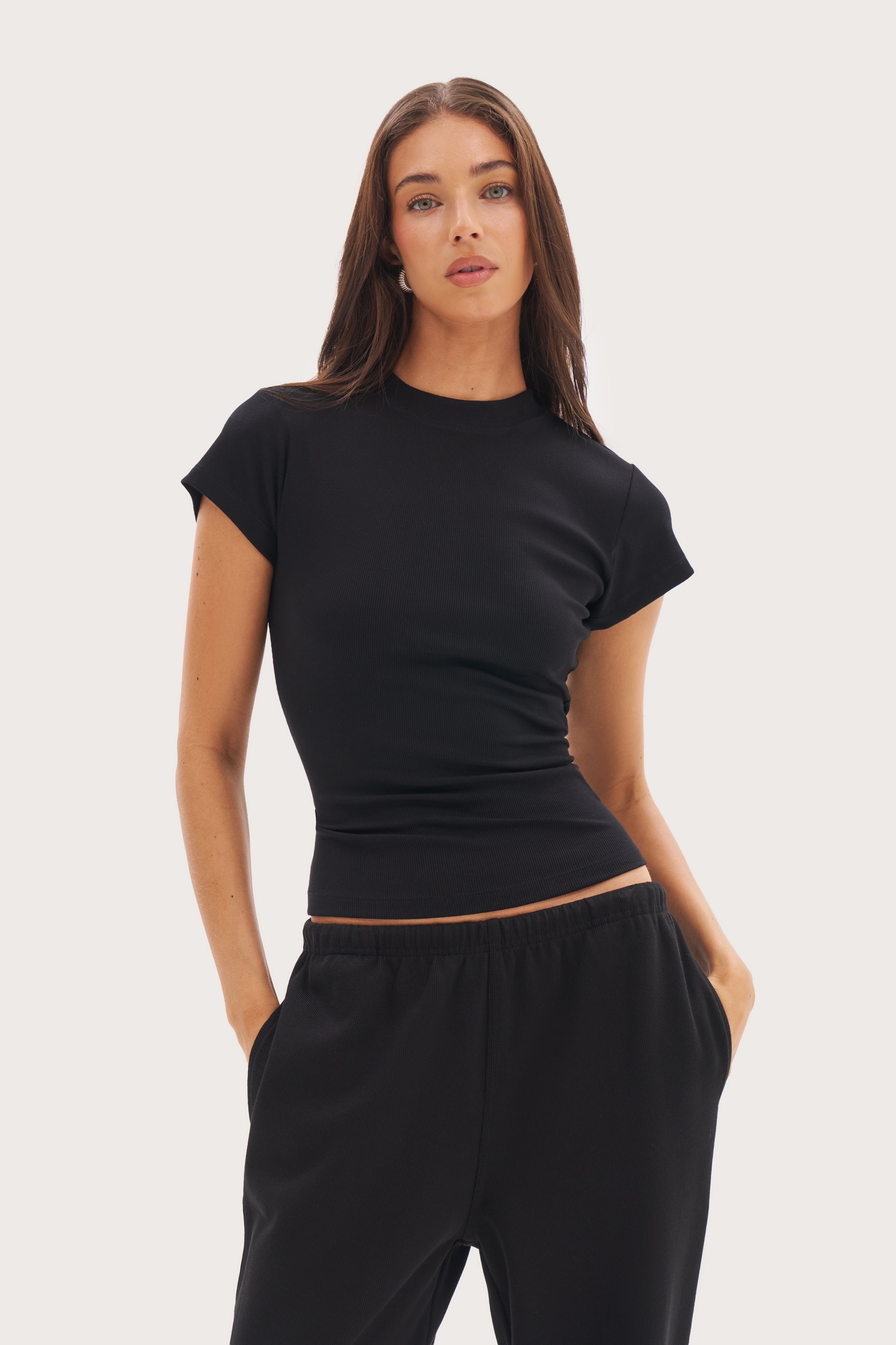 Every Wear Baby Rib Tee - Black