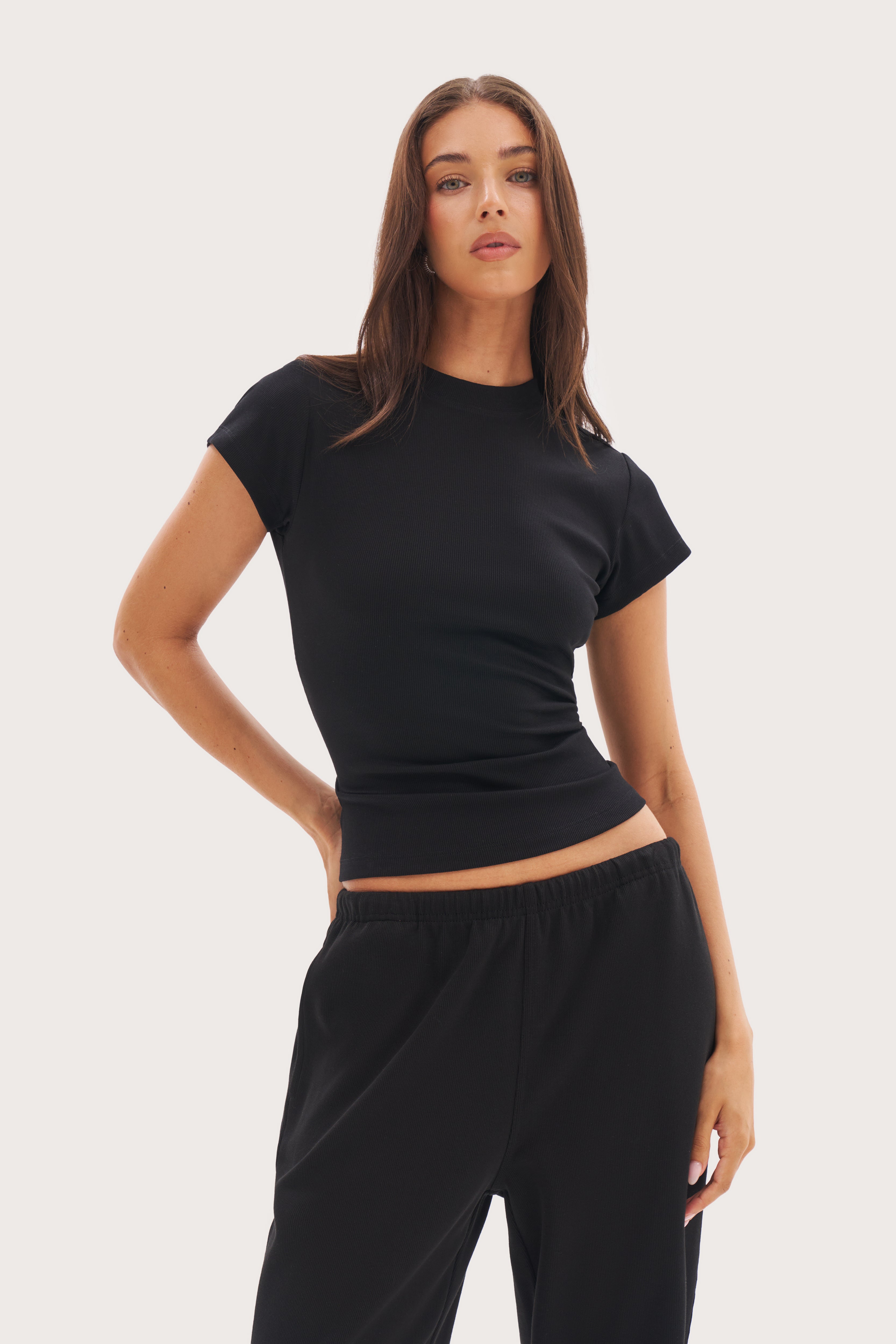Every Wear Baby Rib Tee - Black